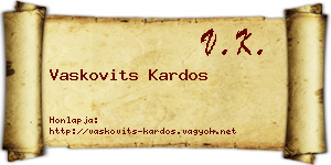 Vaskovits Kardos névjegykártya